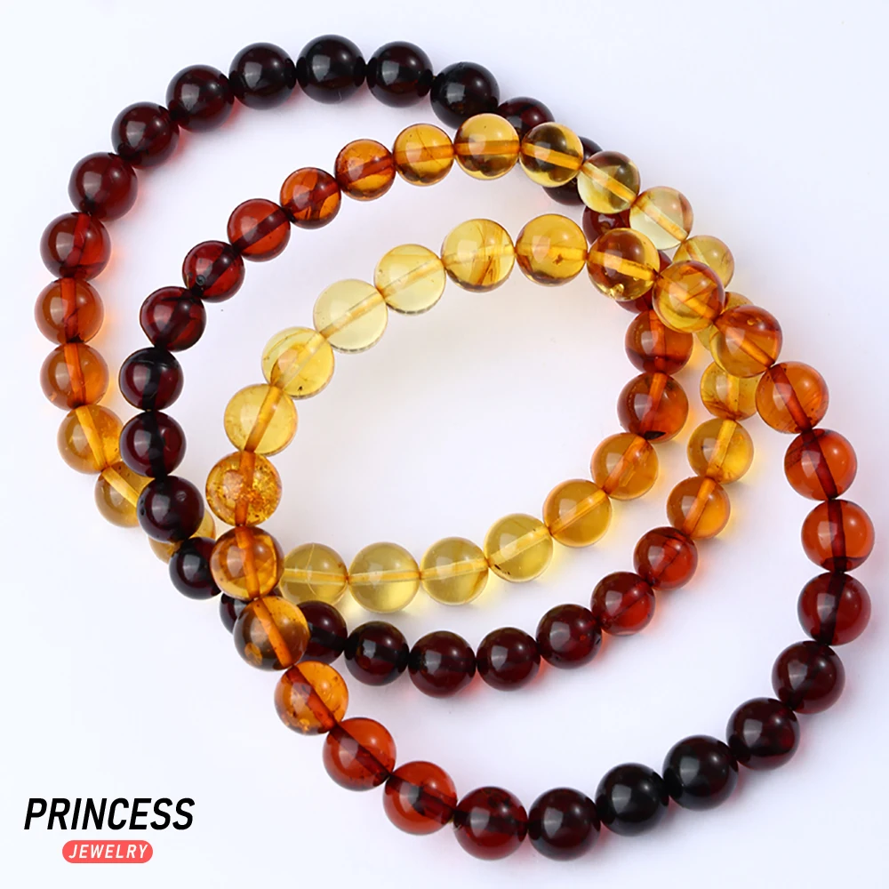 

A++ Natural Gradient Amber 5/6/7mm Stretch Bracelet Loose Beads for Jewelry Making Necklace Or Gift