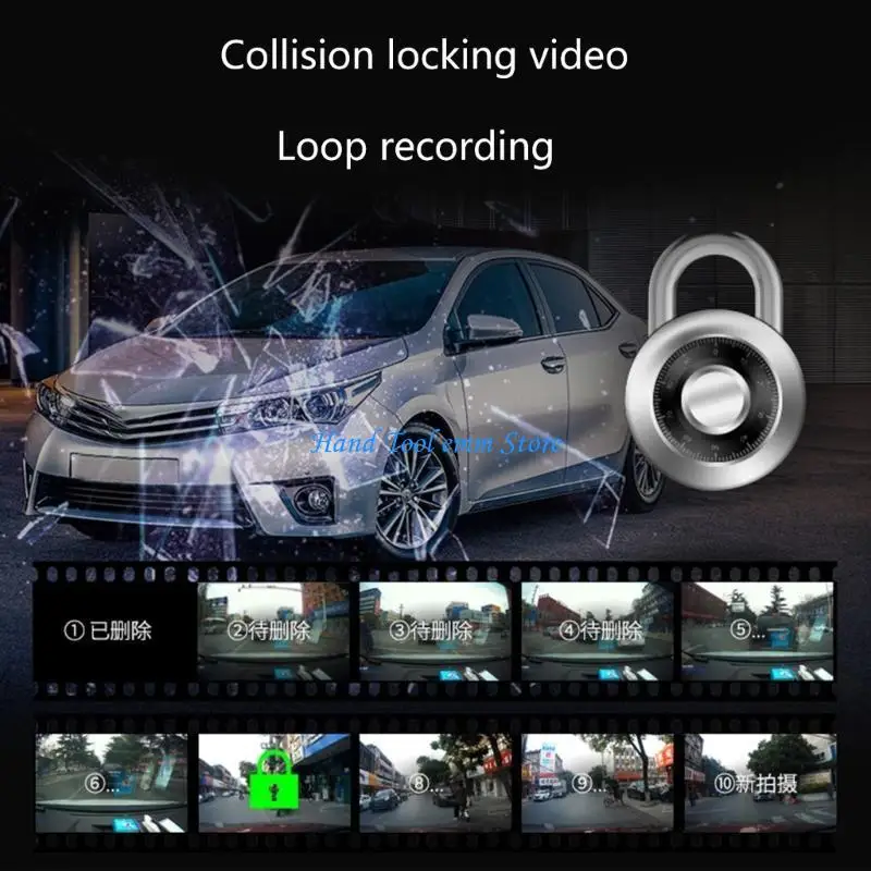 H37f Dashcam Mini Car DVRカメラwifiアプリボイスコントロールDashcam 1080p 140°角度