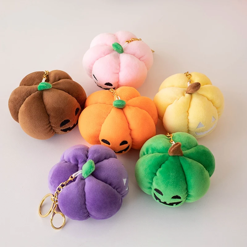 1Pc 10CM Cute Pumpkin Plush Pendant Toy Kawaii Noctilucent Christmas Pumpkin Doll Lovely Keychain Toy Xmas Decor Birthday Gift