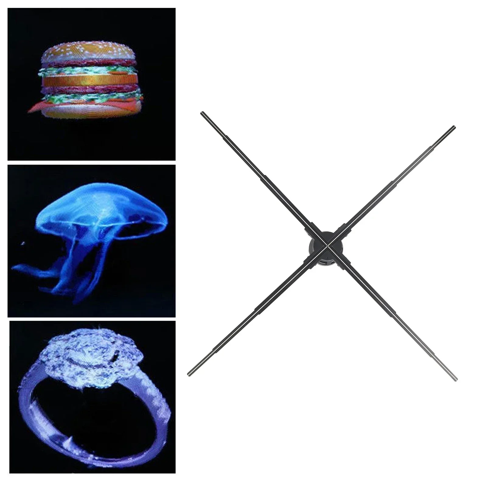 3D Hologram Fan WiFi Real Time Holographic Fan Advertising Display With Remote Control 100cm For Exhibition Shop Bar