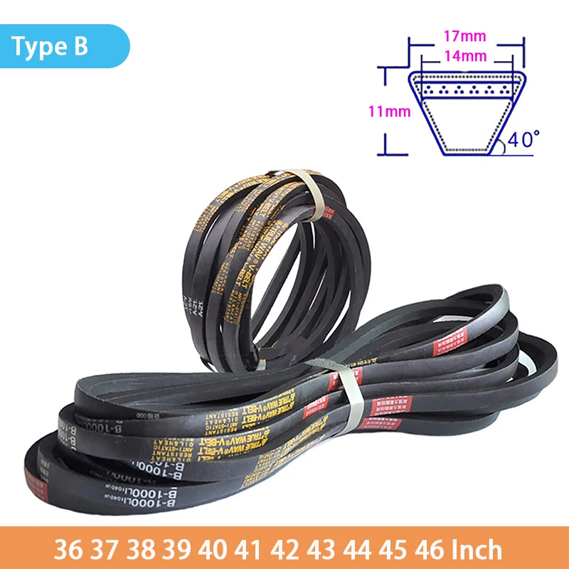 

Type B Agricultural Machinery V-Belt Industrial Triangle Belt Transmission Drive Belt 36 37 38 39 40 41 42 43 44 45 46 Inch