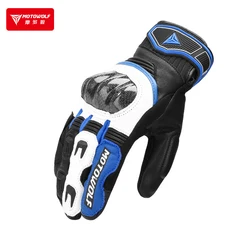 Motorcycle Gloves Leather Men Gloves Touch Screen Carbon Fiber Protect Luvas de Motocicleta de Couro Guantes Cuero Gants
