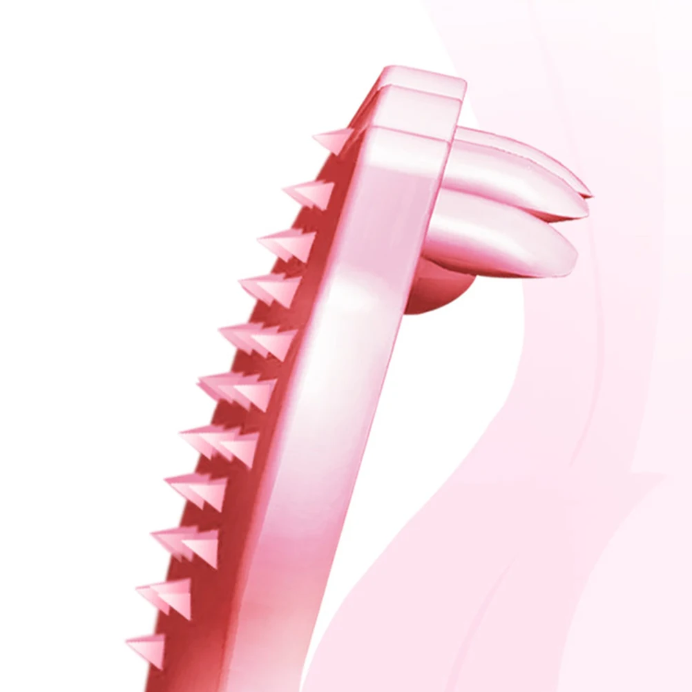 

1 шт., скребок для спины, инструмент для облегчения зуда, гибкая длинная ручка, портативный пластиковый стальной шарик премиум-класса, массажный инструмент для боли в спине, розовый