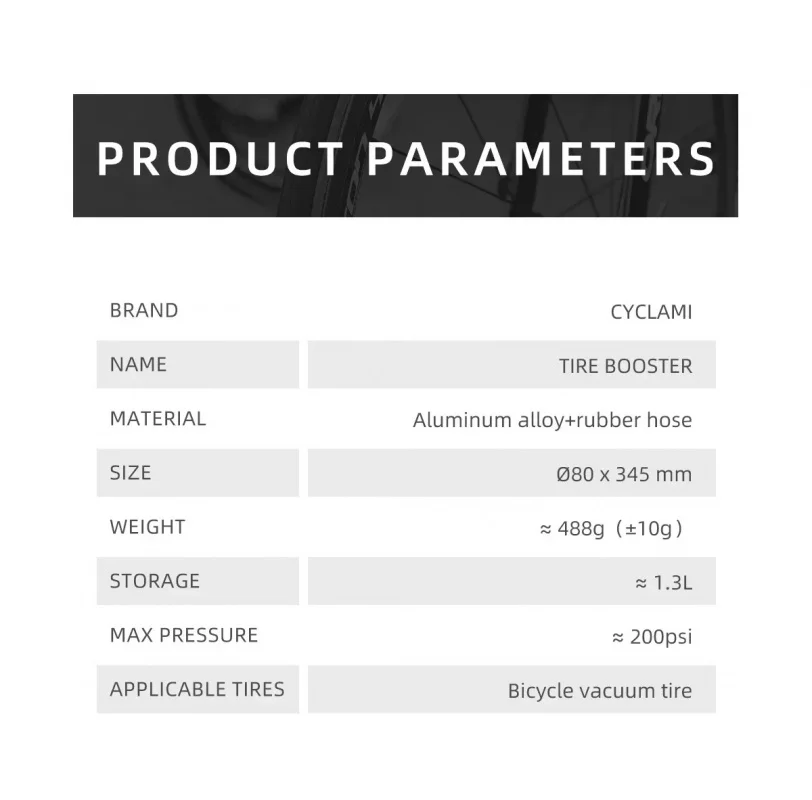 CYCLAMI 1,3 l Split Air Tank Fahrradreifenfüller MTB Road 29' Tubeless Reifenverstärker mit Zylinder für Rennradfahren – Detail 7