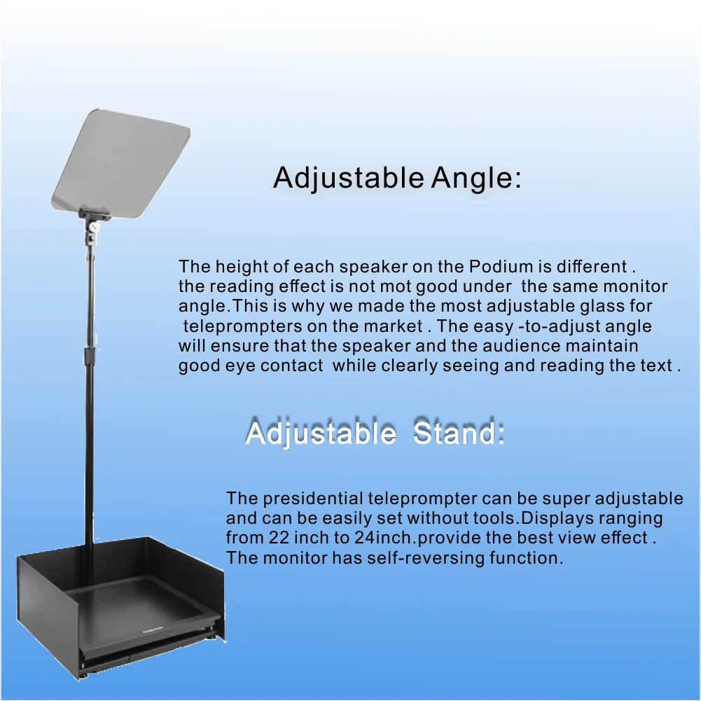 Simar-teleprompter auto-reverso, tela 22 polegadas, para conferência presidente, repórter, palco, para a igreja, tv Universidade