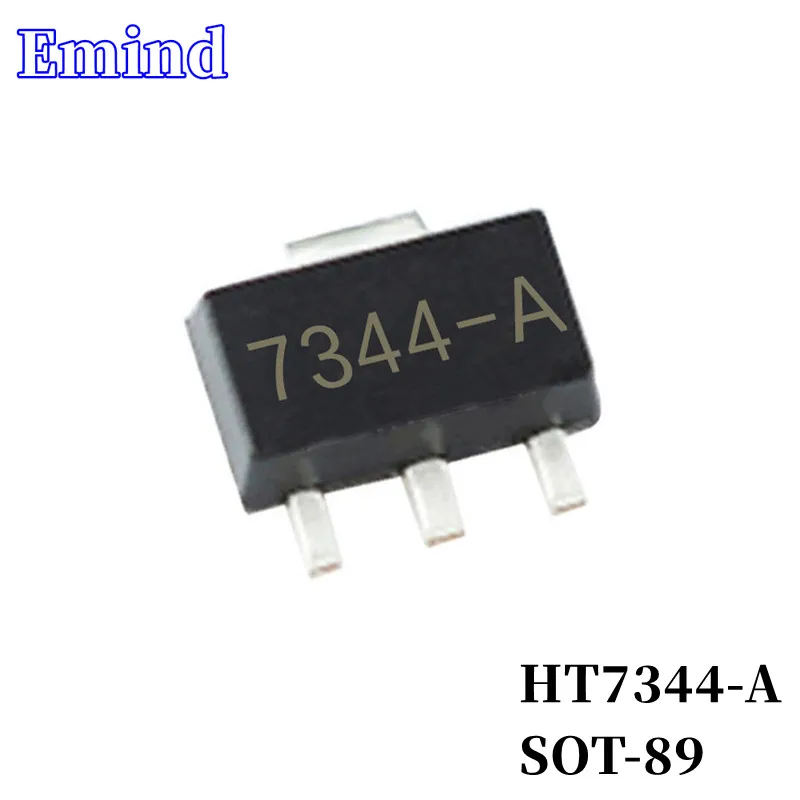 100/200/500/1000/2000Pcs HT7344-A 7344-1 LDO SMD Low Dropout Regulator SOT-89 Low Power 3-terminal Regulator