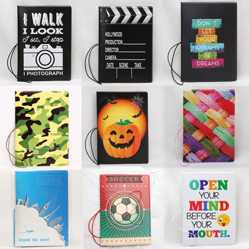 

New Boys Cool Cartoon Passport Holders Men Women Travel Passport Ccover Pvc Leather 3D Design 29 Different Styles To Choose