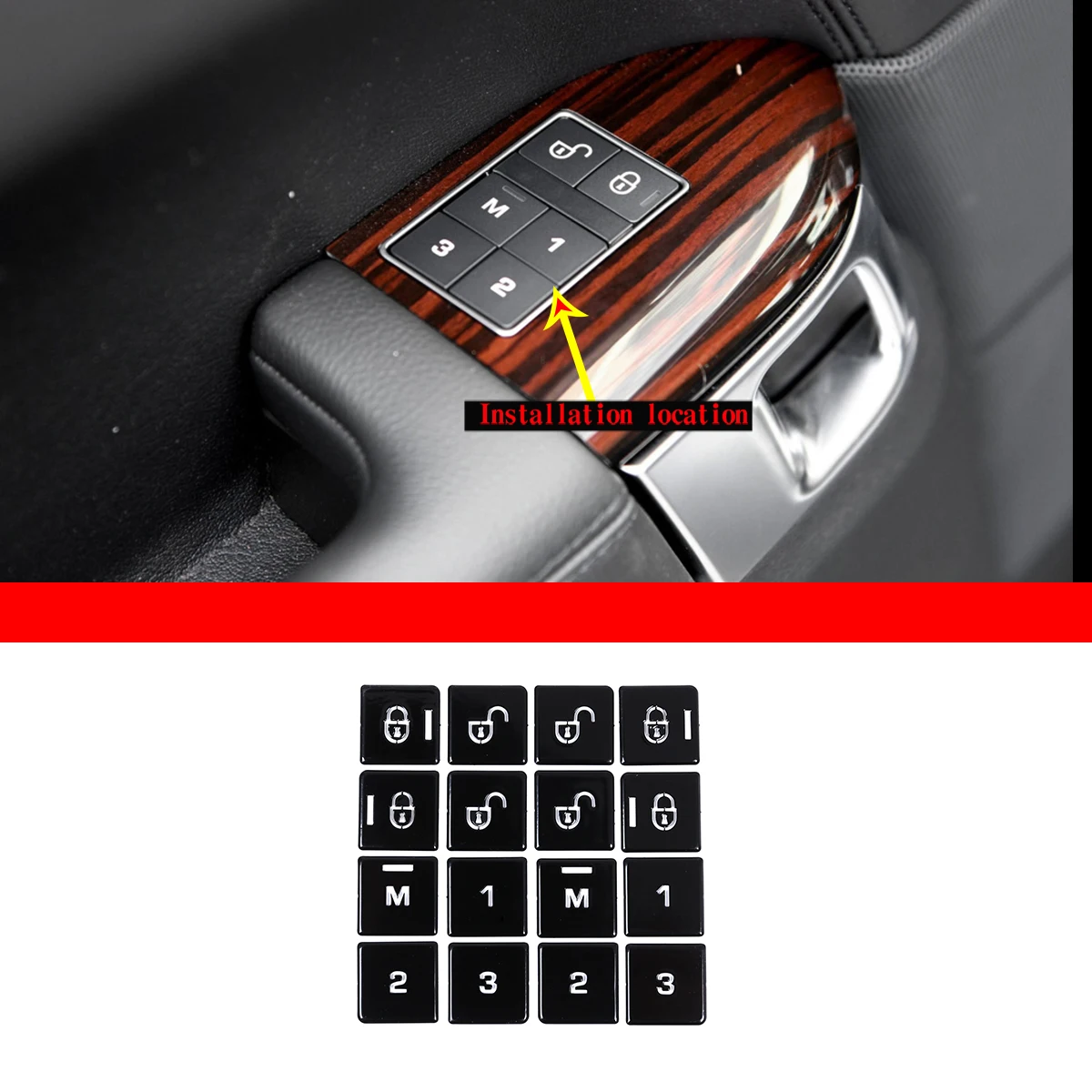 For Land Rover Range vogue L405 2013-2017 Car Seat Memory Button patch cover Stickers Car Accessories Aluminum alloy