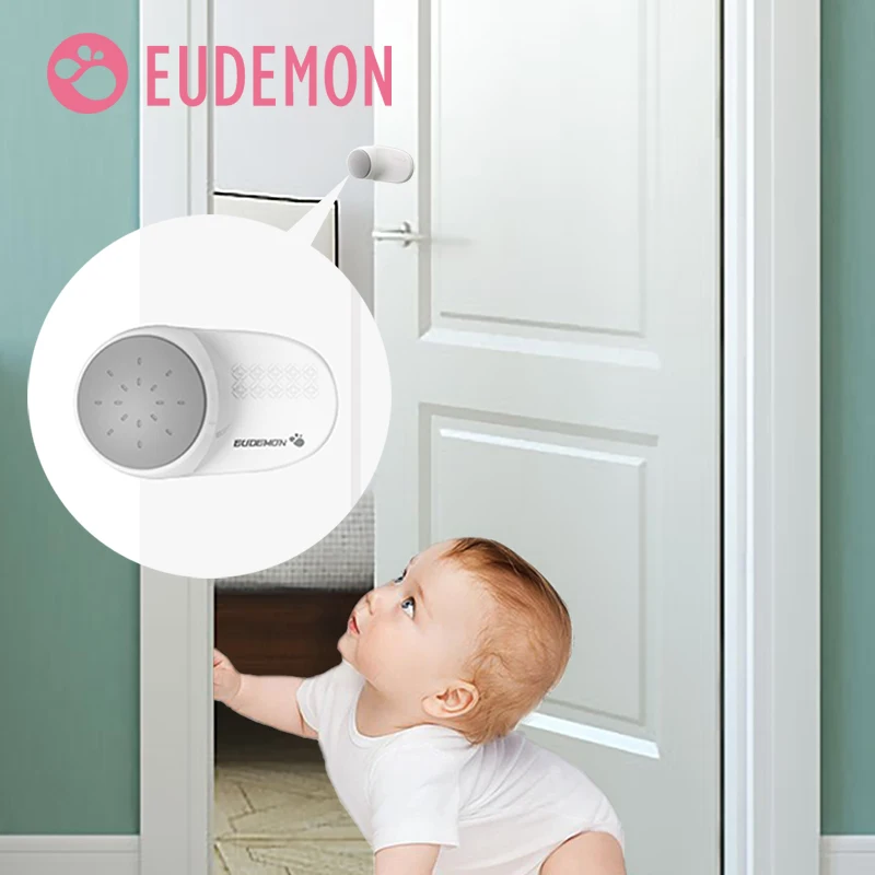 EUDEMON-Tope de puerta giratorio de seguridad para niños, protector de pellizco de dedo para bebés, evita lesiones en la puerta, 2 piezas