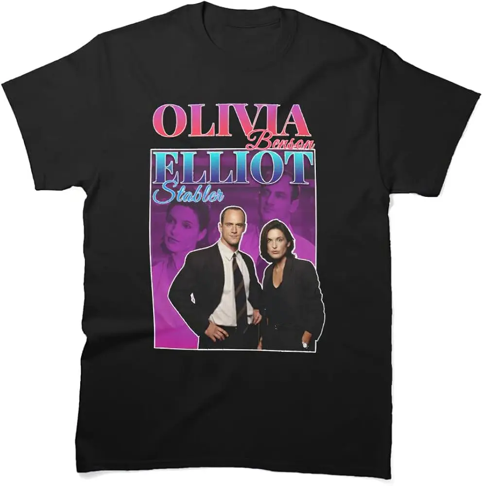 Men's Women's Shirt Olivia Benson & Elliot Stabler 90S Inspired Vintage Homage T-Shirt for Holiday Father's Day T-Shirt