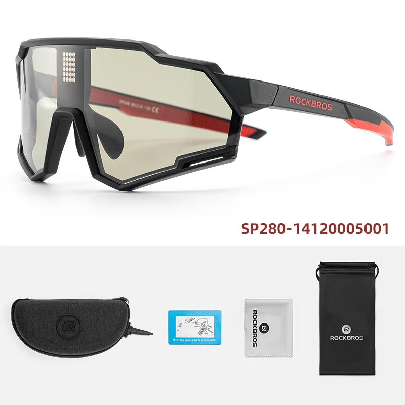 ROCKBROS Fahrrad-Sonnenbrille, polarisiert und photochrom, elektronischer Farbwechsel, Fahrradbrille, UV400, Fahrradbrille, Sportbrille