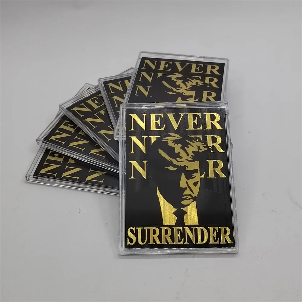 President Donald Trump Never Surrender CARD  New Black and Gold make America great Commemorate Shot assassination Collection