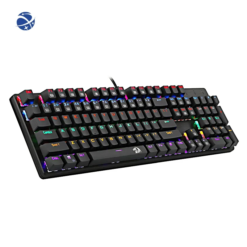 Waterproof  usb wired rainbow backlit 104 keys gaming mechanical keyboard