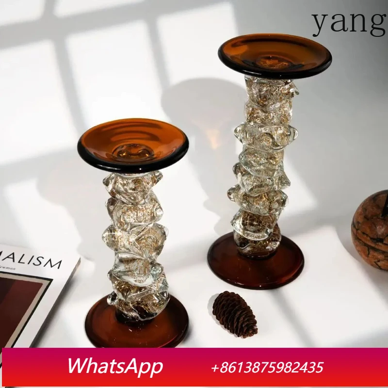 Glass Candle Holder Irregular Transparent Glass Splicing Candelabrum Candlestick Wedding Table Home Decoration Accessories
