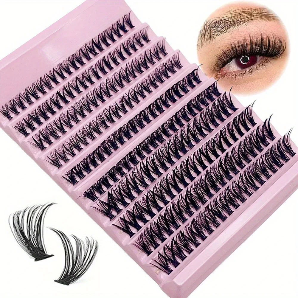 3Boxes(600pcs) Lash Clusters D Curl Cluster Lashes DIY Lash Extensions 8-16mm Individual Lashes Wispy Eyelash Clusters