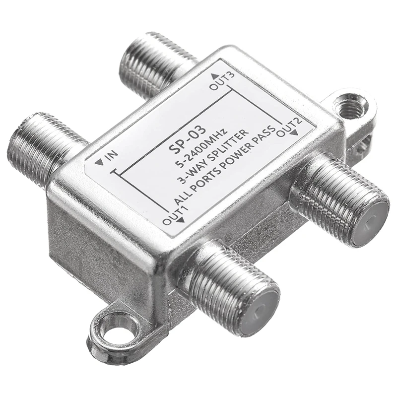 3 Way Coaxial Cable Splitter,5-2400Mhz,Wroks With CATV,STB Box,Satellite,Antenna System,High Speed Internet,MOCA Network