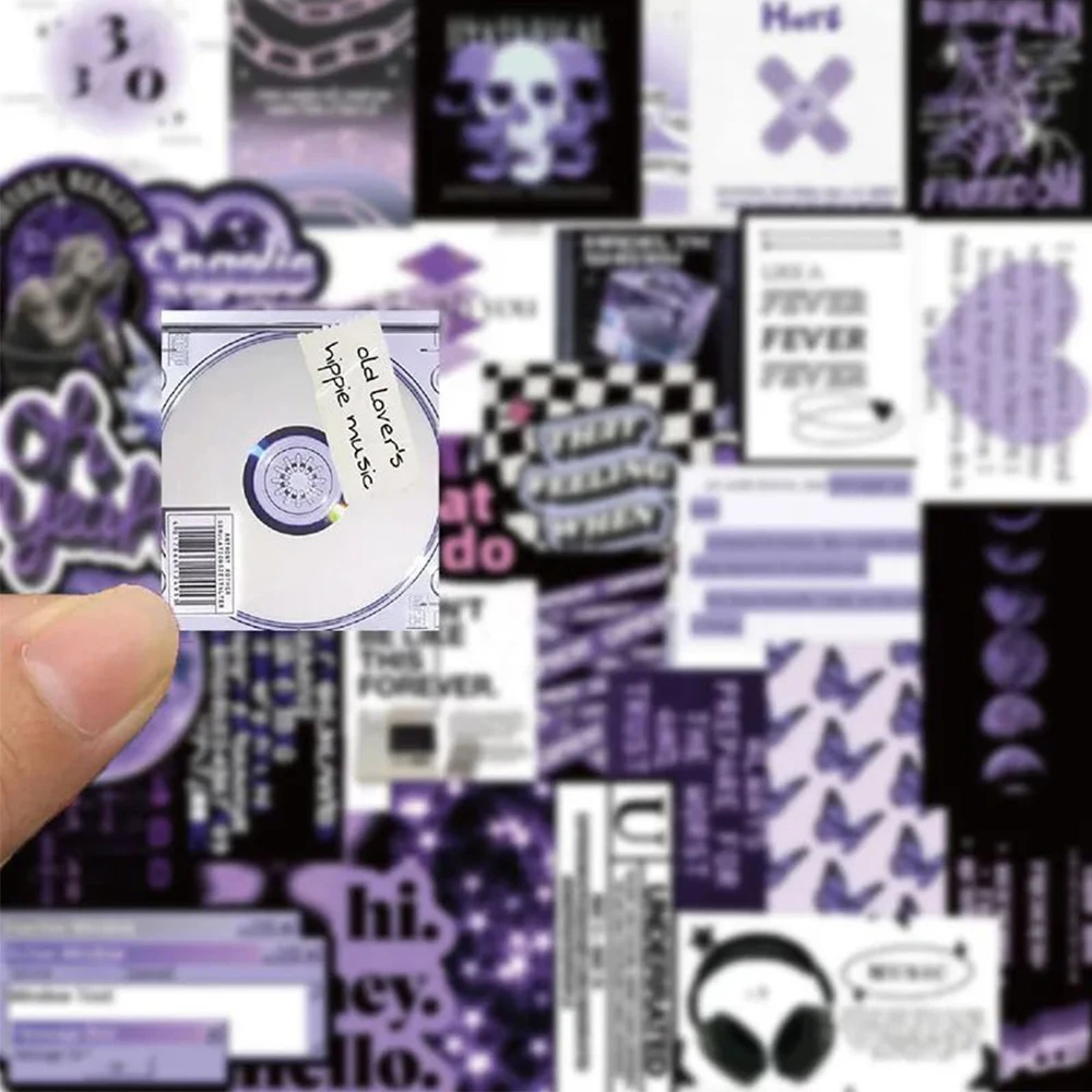 10/30/60pcs Cool Black Purple Dark Graffiti Stickers Kids Toys Ins Style Cartoon Decals DIY Skateboard Helmet Phone Bike Fridge