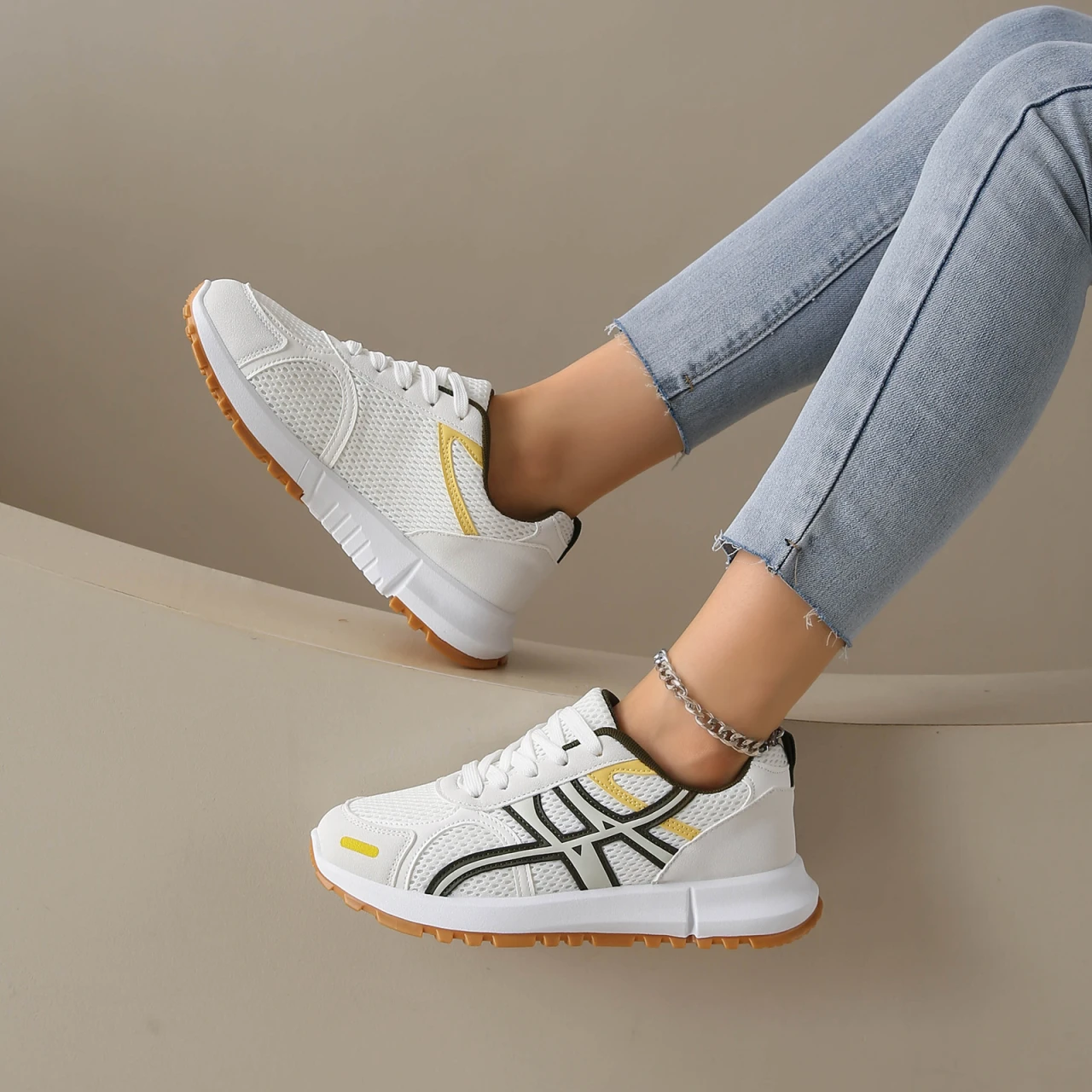 للجنسين منصة أحذية رياضية المرأة الارتفاع زيادة سميكة سوليد حذاء كاجوال زوجين المدربين تنفس شبكة محبوكة أحذية رياضية