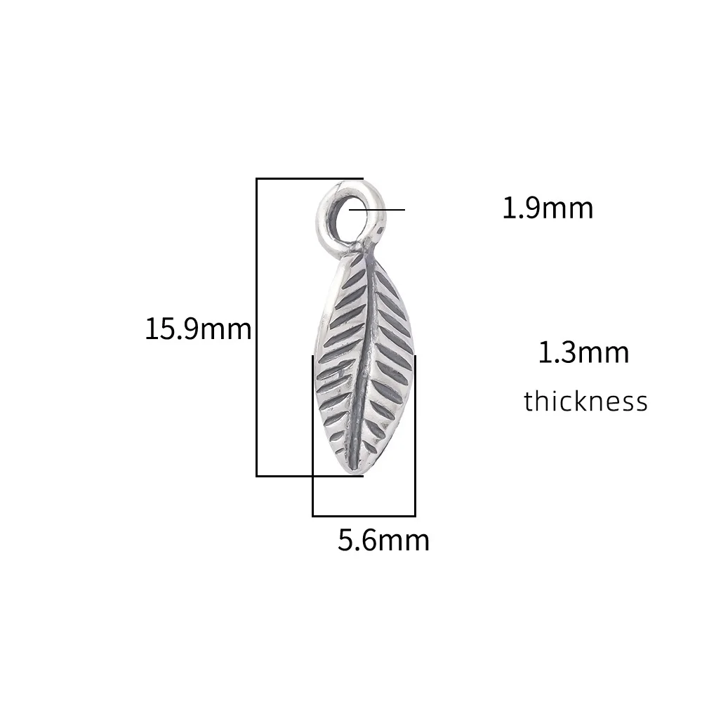 Charms 925 Silver Maple Leaf Necklace Pendant Handmade DIY Accessories Elegant Charms for Bracelet Plata 925 Tai Silver JHA136