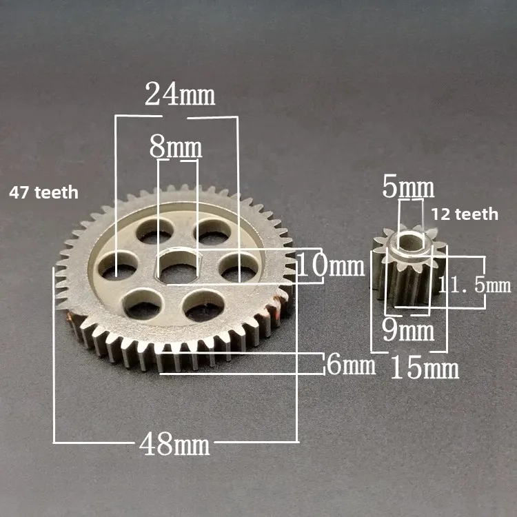 Diameter 48mm Mini gears for lawn mower Lithium battery chainsaw Square holes Pinion assembly