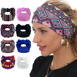 Elastic Head Band Turban Headwrap for Women Sports Headband Ultra wide Spandex Hair Band