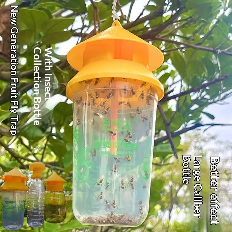 1 Pc Multipurpose Kitchen Yard Pest Tool Fruit Fly Trapper With Attractant Hanging Fly Traps Bottles Reusable Catcher