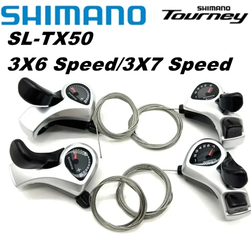 AliExpress Shimano TX50 Tourney SIS SL-TX50 Bicycle Shift Lever 3*6s 3*7s 3v Left 6v Right 7v 18 21 Speed Pair tx50 Shifters Gear Cable