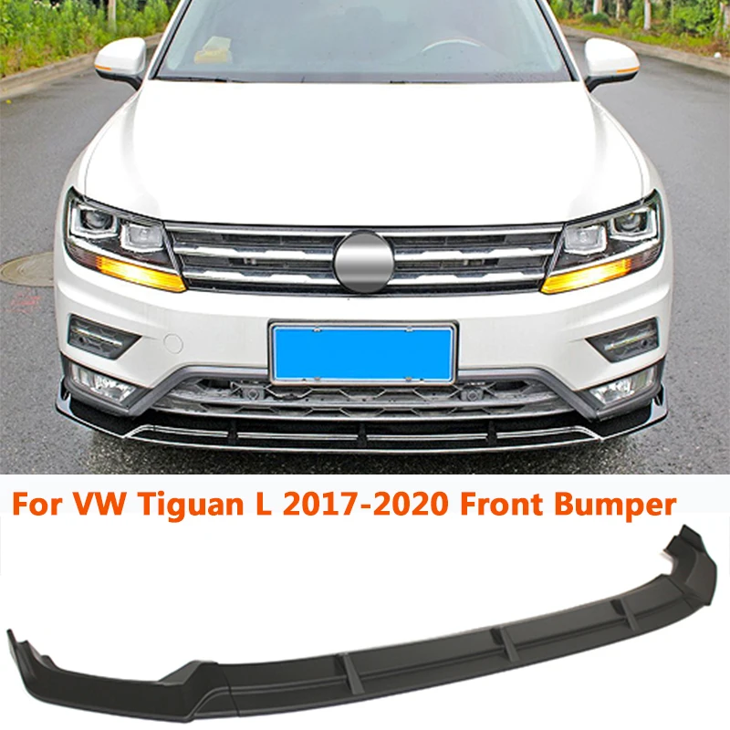 For VW Tiguan L 2017-2020 Auto Front Bumper Spoiler Front Shovel Lip Splitter Diffuser PP Protect Body Kit Exterior Decoration