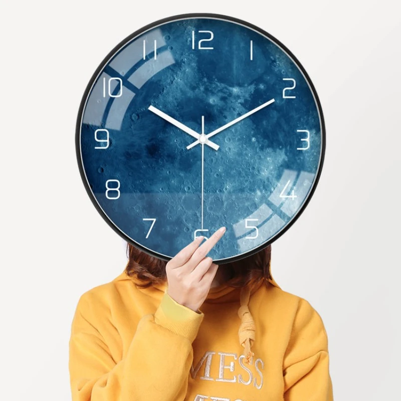 Premium Stylish Nordic Modern Planet Design Wall Clock,Creative European Minimalist Silent Quartz Timepiece for Living RoomDecor