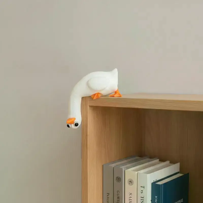 Cute 3D Printed Goose Figurine Unique Desktop Ornament Funny Monitor Top Decor for Home Office Study Room Decoration