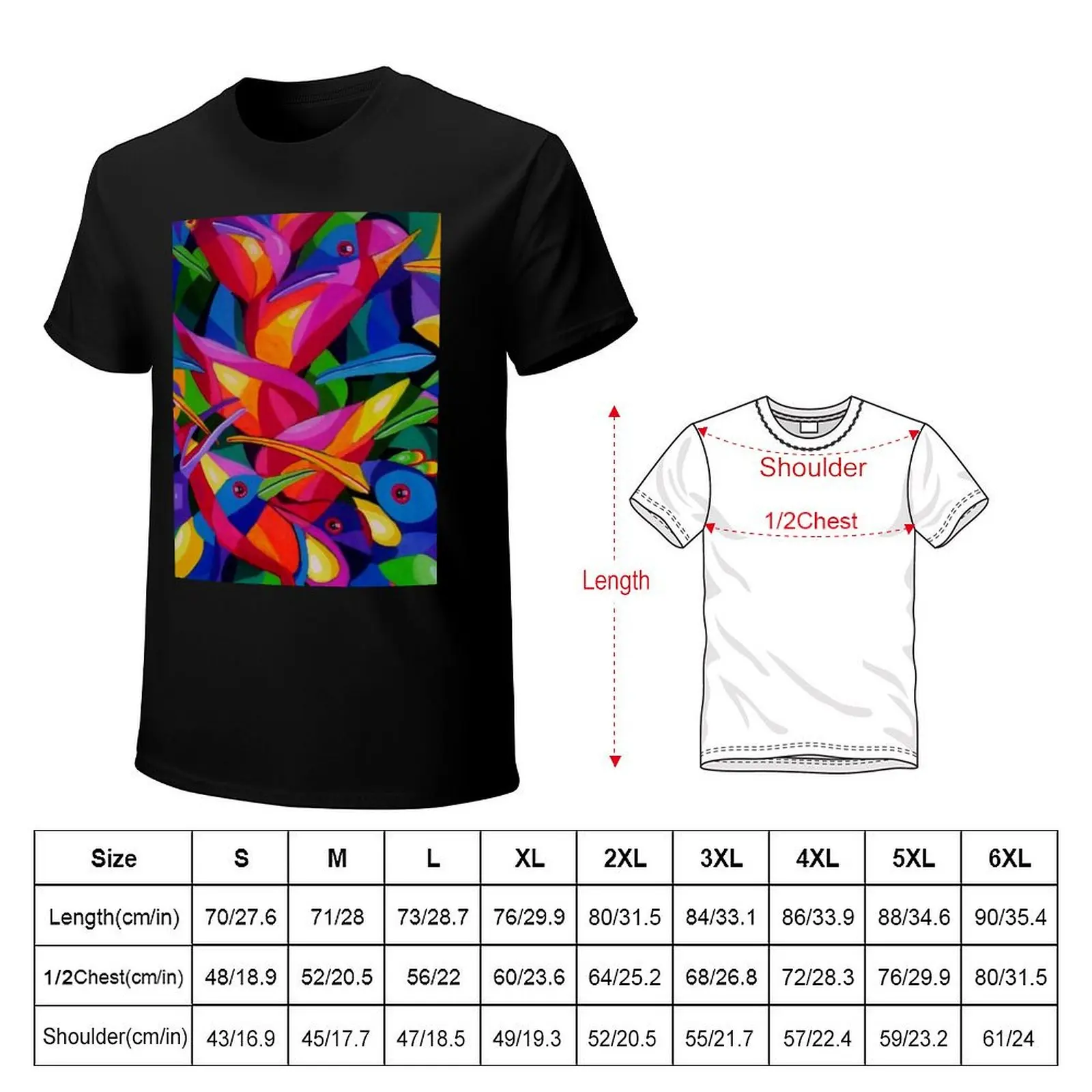 Flying Rainbows part 1 T-Shirt Basic Plain Tee for Spring and Summer
