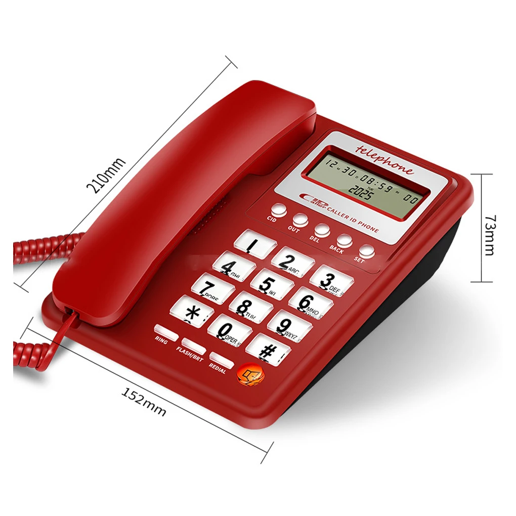 Digital Landline Phone Corded Telephone Wired Telephone for Home Hotel 8208 Corded Landline Caller ID Telephone Fixed Telephone