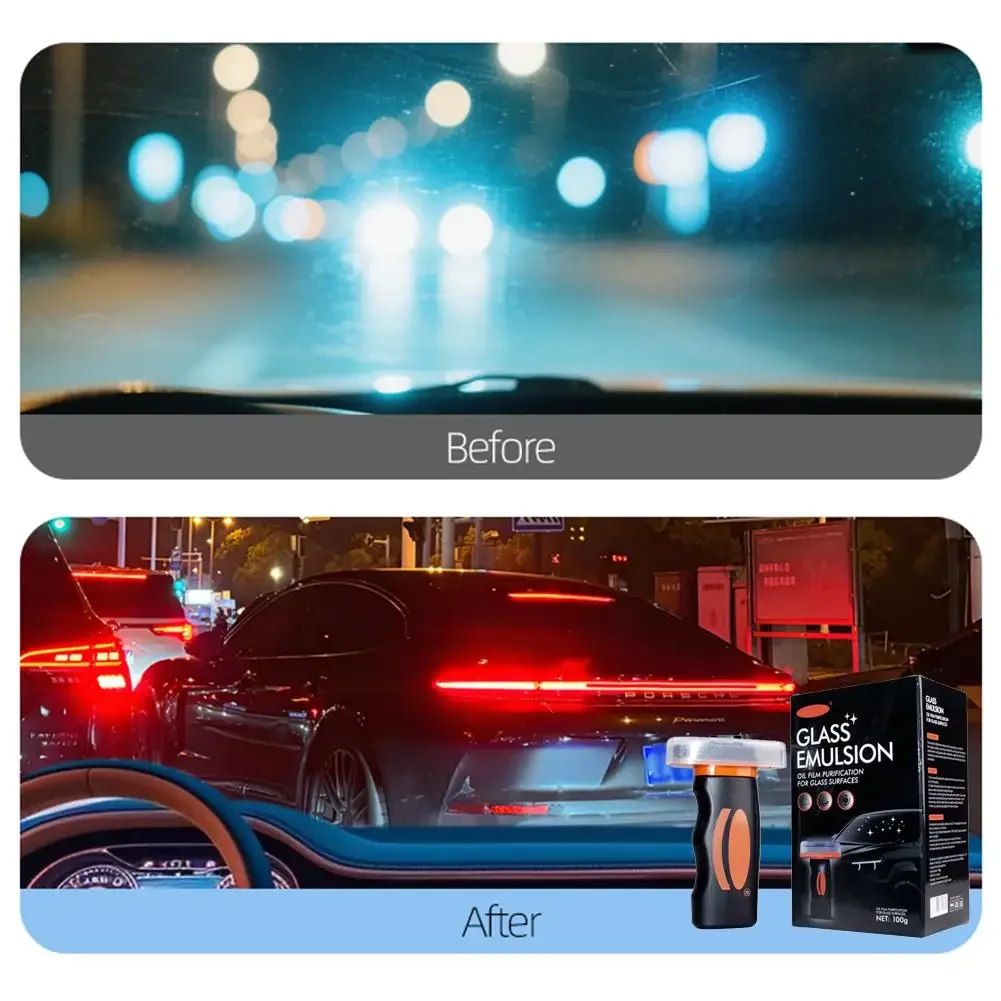 100g Car Windshield Glass Rain Repellent Glass Windshield Cleaner Anti Fog Anti-rain Car Oil Film Removal Hydrophobic Cleaner