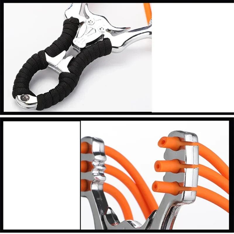 パワフルな合金パチンコ,ハンティング,太い手首,アウトドアスポーツ,ハンティング,スリングショット,ゴム,大