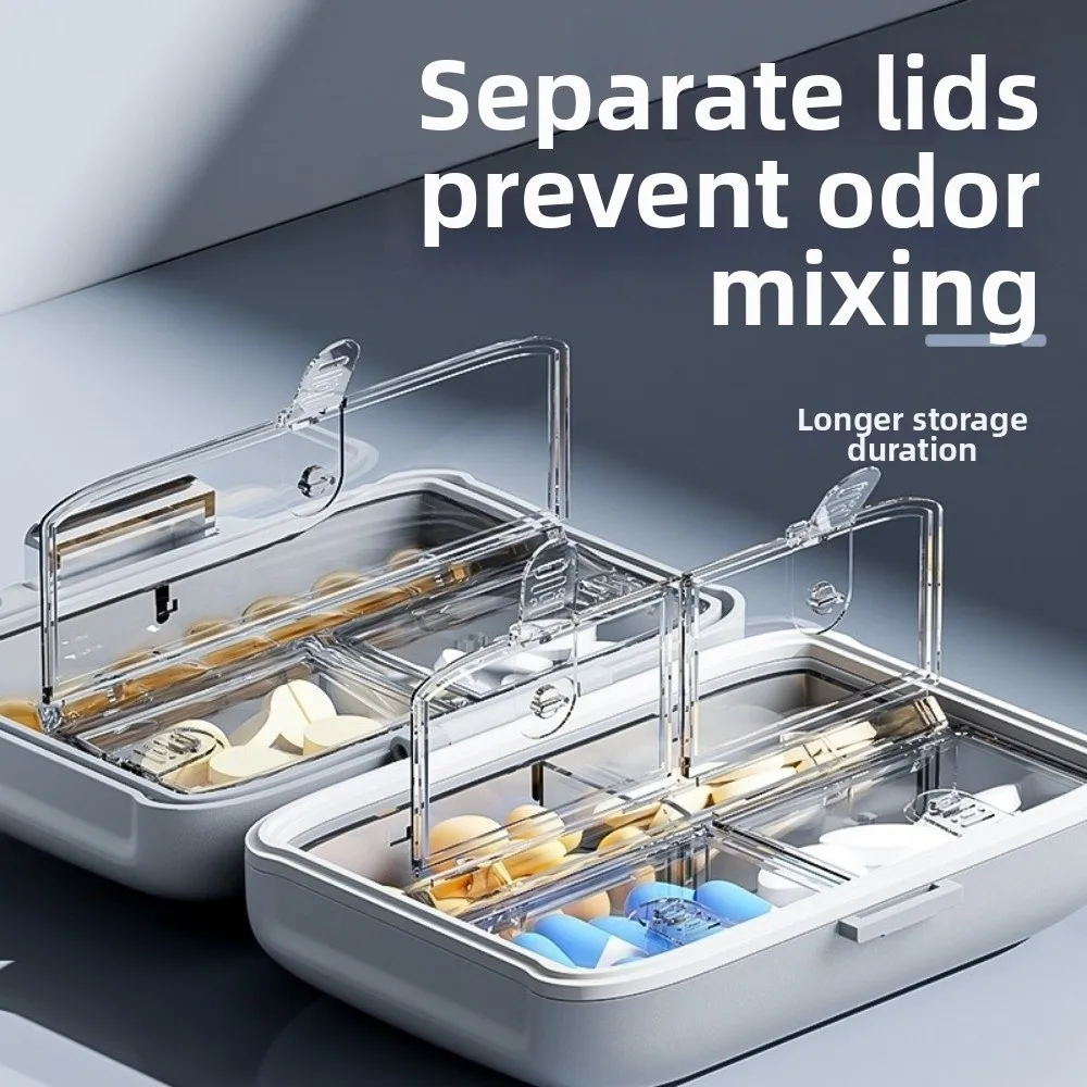 

Week Long Portable 7 Grids Pill Box Weekly Sealed Pill Organizer Light Proof Dustproof Pill Storage Case Home Use