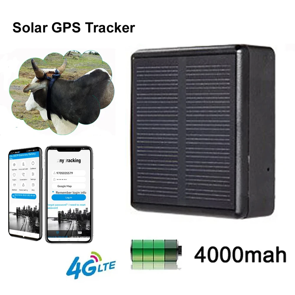 4G WIFI Solar GPS Tracker IP67 Watterproof Cattle Cow Sheep Horse Camel for Pets Tracking Device Person pet smart gps locator