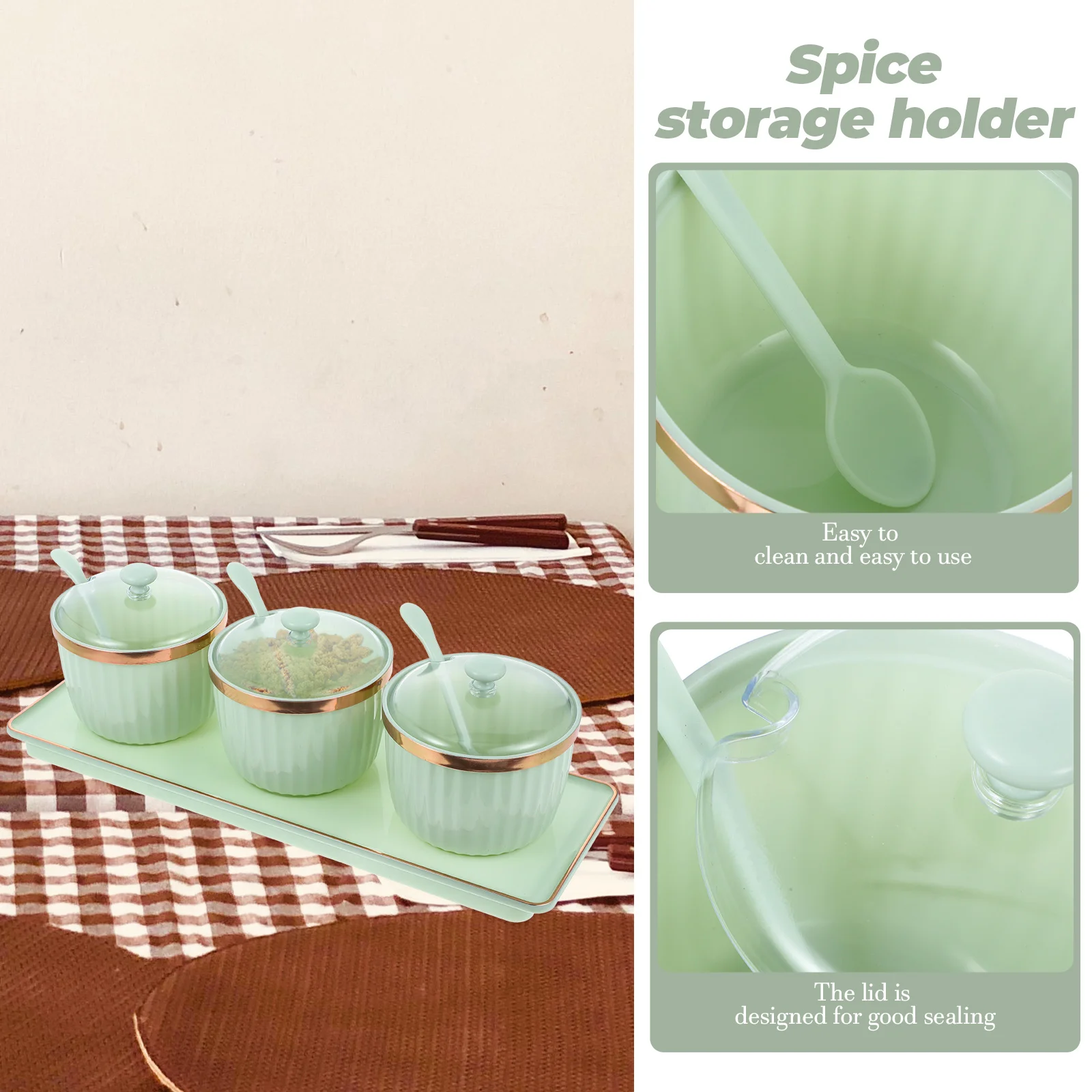 

1 Set Kitchen Condiment Jar Sealed Spice Storage Jar Household Seasoning Container Clear Seasoning Jars For Salt Pepper Chili