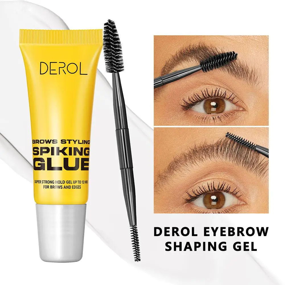 Waterproof Eyebrow Styling Gel Dual-End Brush Ultra-Strong 3D Transparent Quick Dry Makeup Wax Brow Enhancers Hold Setting 2026