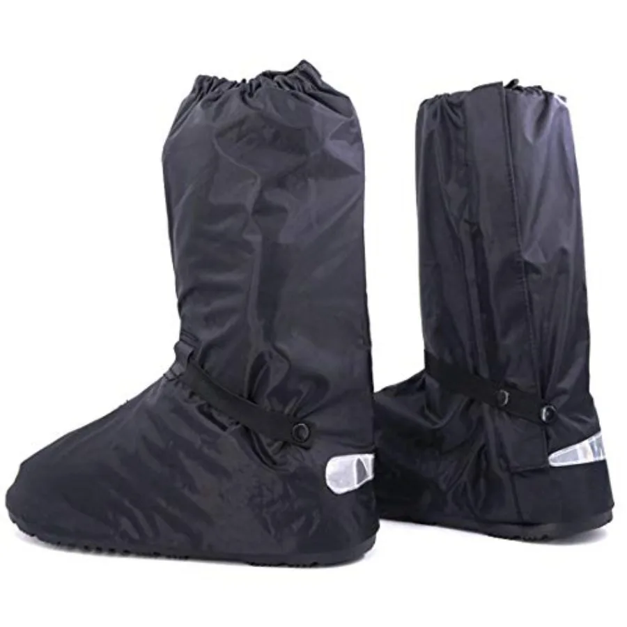 

Black Men Waterproof Rainstorm Rainy Day Rain Suit Raingear Motorcycle Outdoor Protective Gear Rain Boot Shoe Cover Zipper US 1