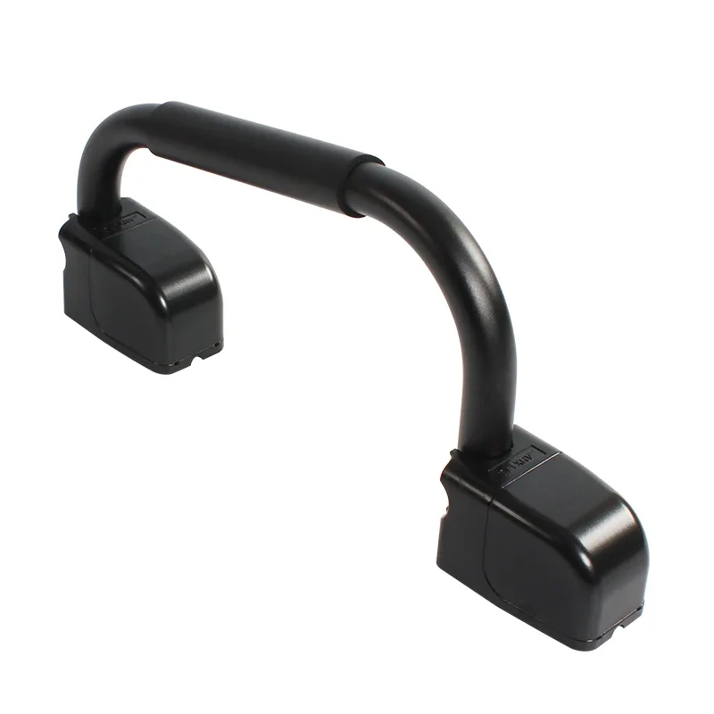 

455x195x70mm Marine Grade Handrail – Black & Silver Corrosion-Resistant Grab Rail for Yacht, RV & Boat
