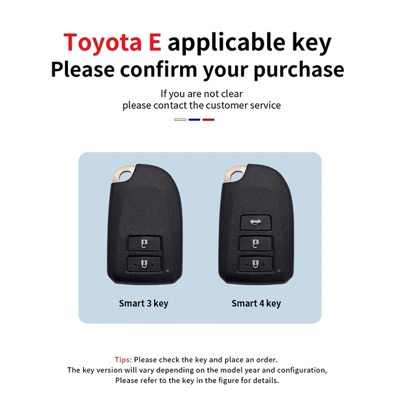 1x Zinc Alloy + Silicone Car Key Case cover for Toyota Yaris HAIs 2020 Hiace 200 Sienta 2/3 Buttons Remote Key Protect Shell