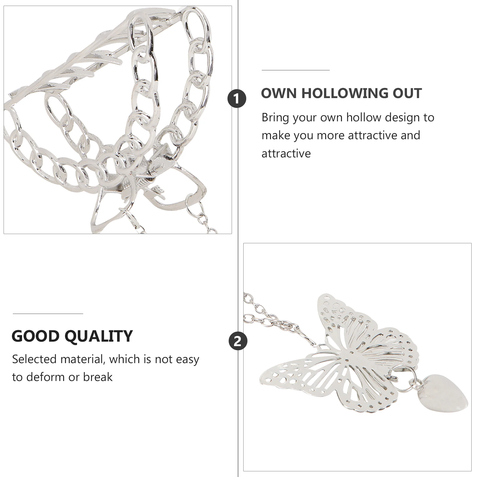 

Butterfly Chain Hair Clip Metal Grip Claw Stylish Headdress Hollow Hairpin Women Accessories Fashion Party Wedding Celebration