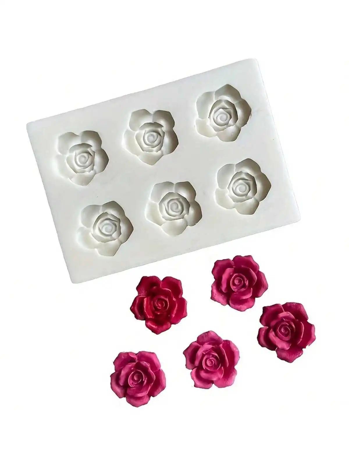 1pc, Rose Plum Shape Chocolate Mold, 3D Silicone Mold, Flower Shape Candy Mold, Fondant Mold, For DIY Cake Decorating Tool, Baki