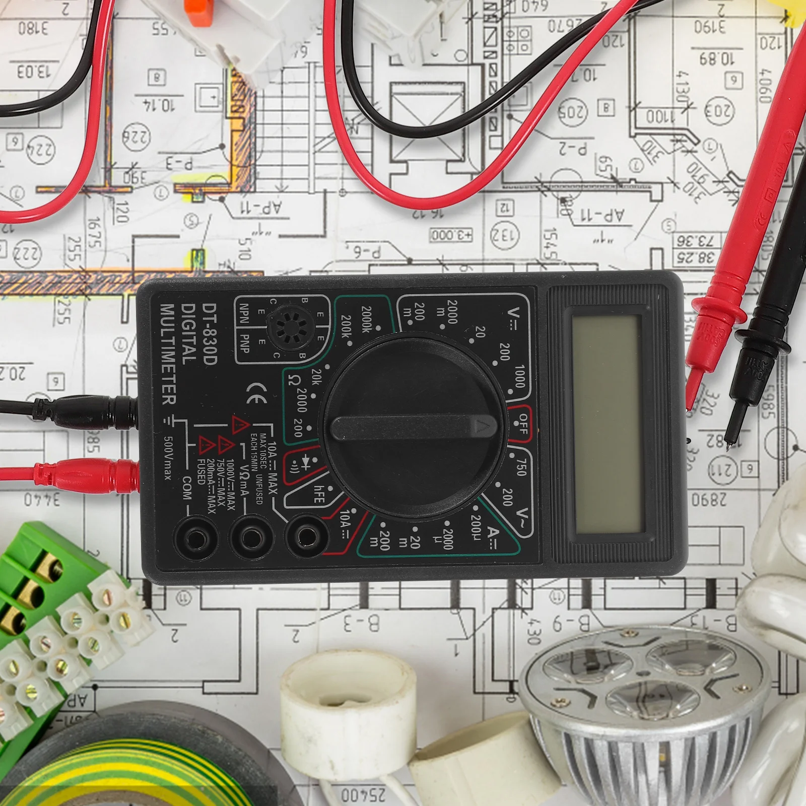 

Multimeter Digital Compact Auto Range High Precision Voltage Current Resistance Tester Portable Electric Meter for Automotive