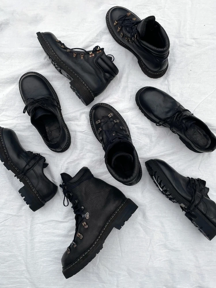 

Повседневный мужской высокий топ с высоким берцем, кожаный уличный низкий топ для отдыха oes Thi Bot, противоскользящий, удобный, легкий, Hiking oes