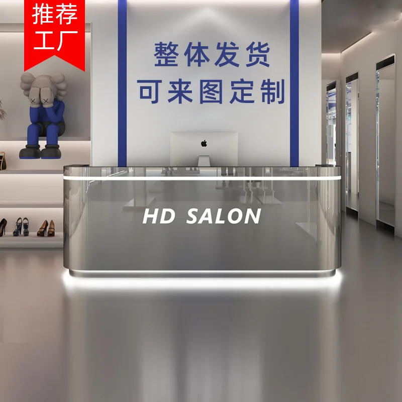 

Касса, светильник для страниц, роскошная высококачественная стойка регистрации из нержавеющей стали, одежда для танцевальной студии, магазин женской одежды, парикмахерская