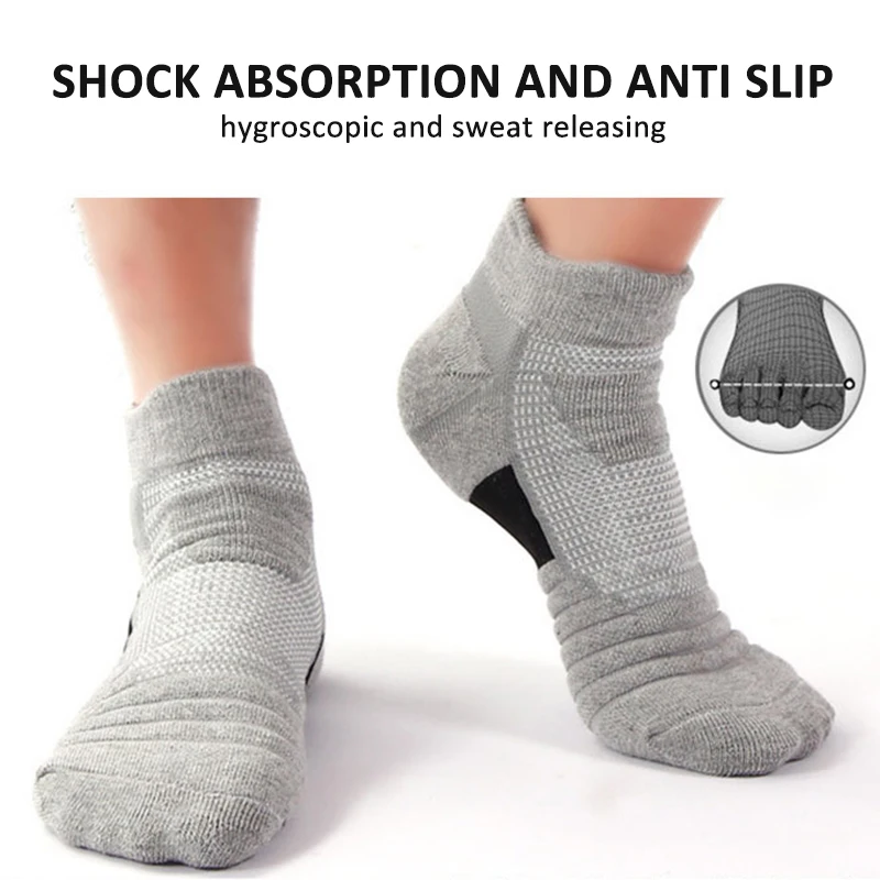 جوارب كرة السلة بقاعدة منشفة ، سميكة ، أنبوب قصير ، ماص ، تنفس ، قطن ، رياضة ، لياقة بدنية ، مريح ، جري ، صيف