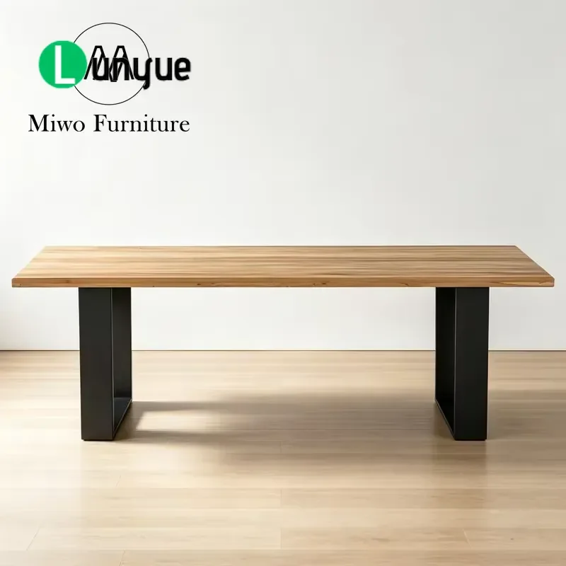 Modern Teak Wood Rectangle Dining Table and Chair Set Waterproof Luxury Outdoor Furniture for Hotel Villa Resort Garden Patio