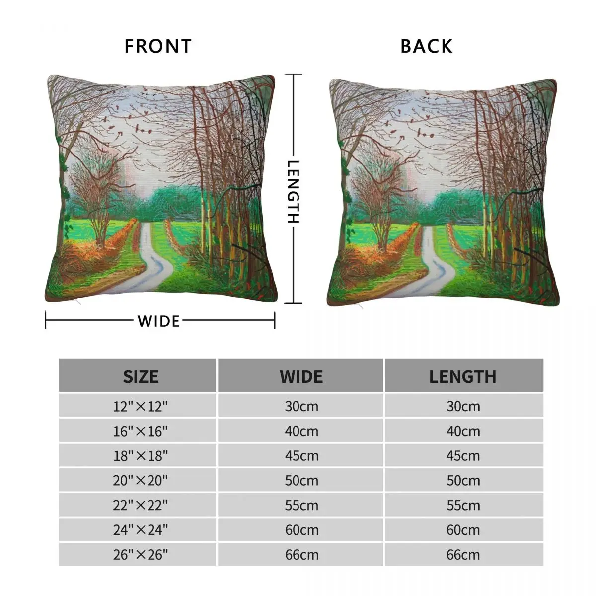 David Hockney Arrival Spring In Woldgate Square Pillowcase Polyester Linen Velvet Printed Decor Sofa Seater Cushion Cover 18