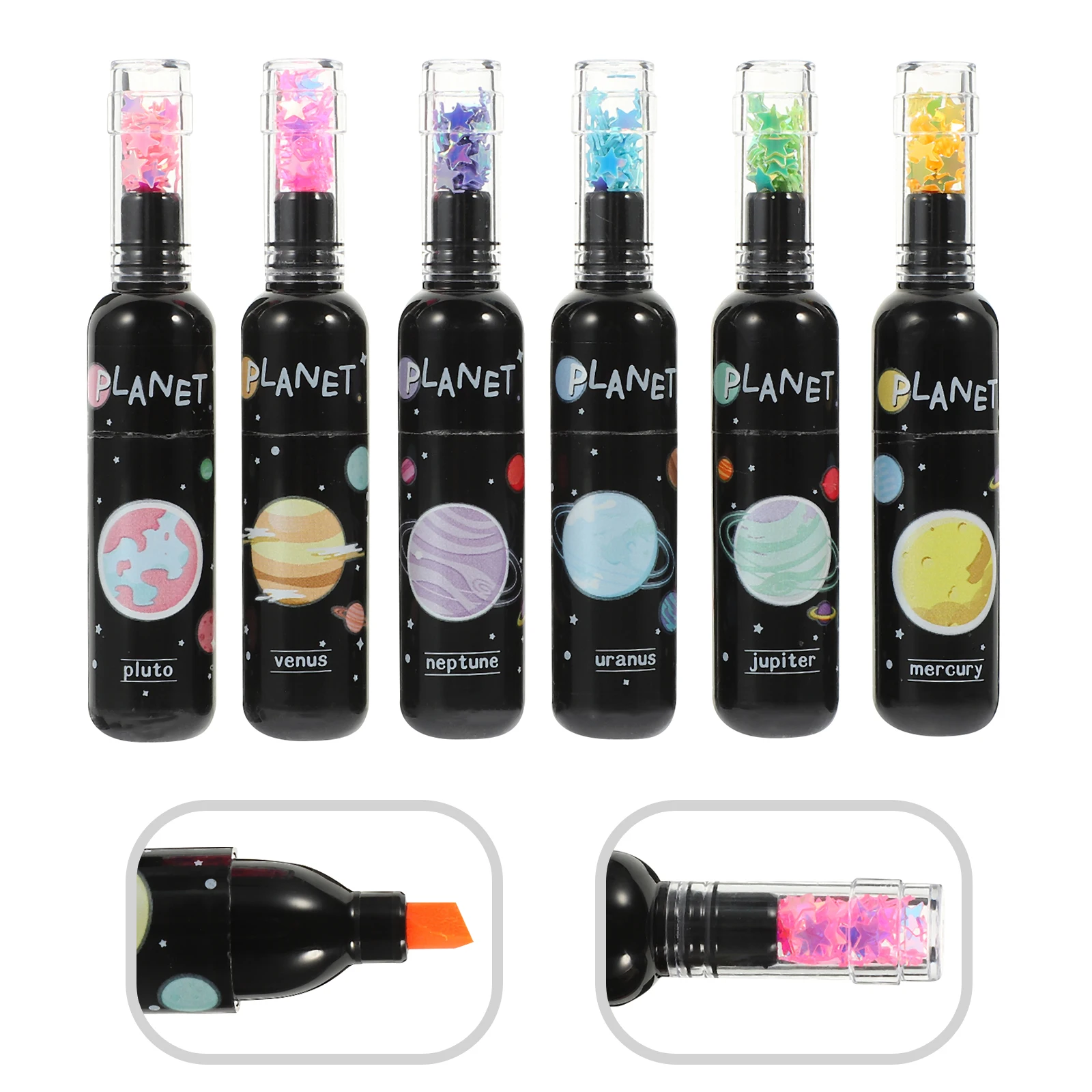 

6 Pcs Highlighter Kawaii School Supplies Aesthetic Modeling Markers for Mini Highlighters Student
